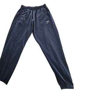 Gymshark Navy Blue Joggers Sweatpants Size Medium Elastic Waist Drawstring